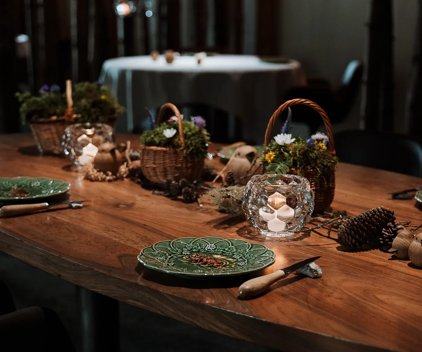 The table laid