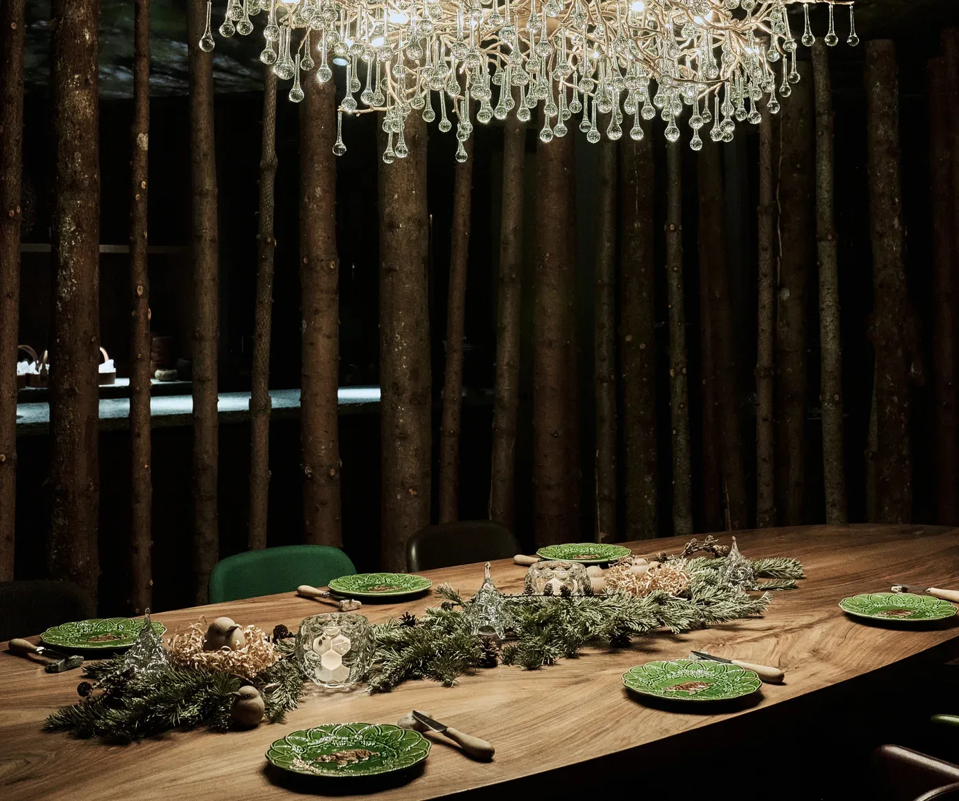 The dining room, among the trunks